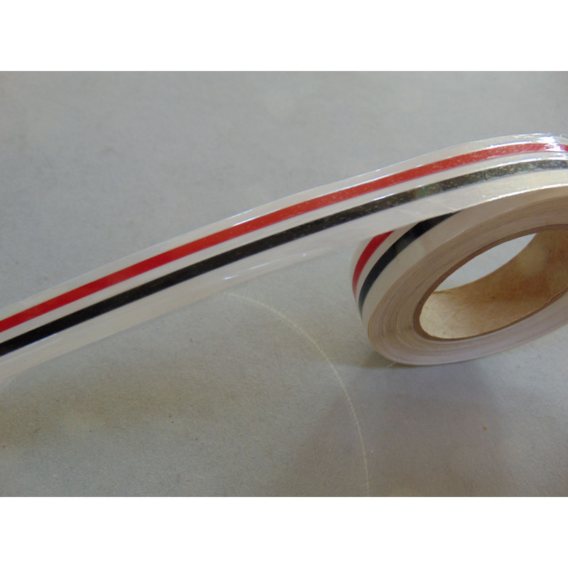 doppelter Zierstreifen 9 mm rot / schwarz für Auto, Modellbau oder Boote