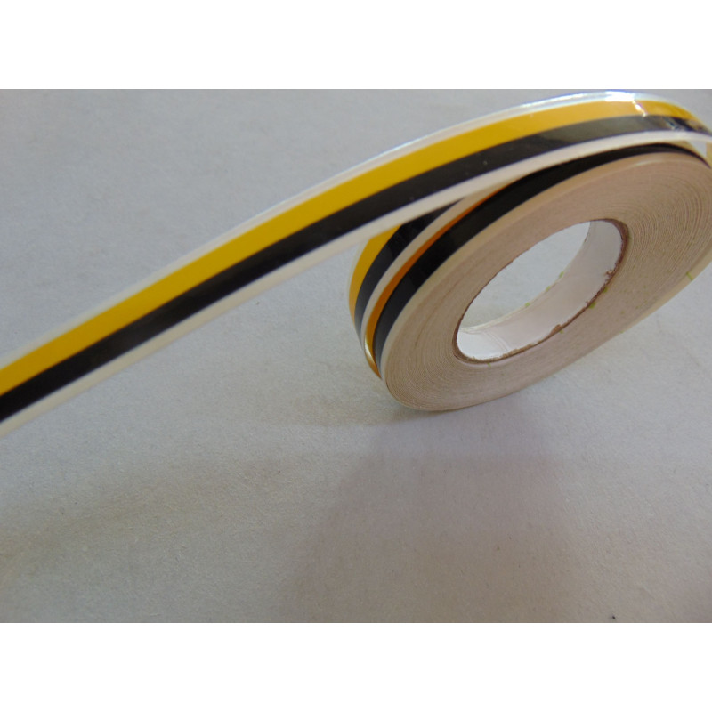 doppelter Zierstreifen 7 mm gelb / schwarz für Auto, Modellbau oder Boote