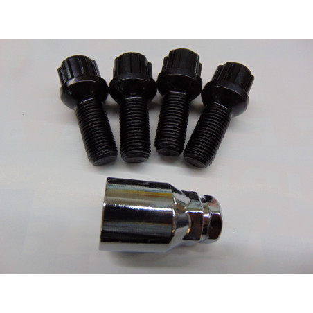 schwarze Felgenschlösser für Original Felgen M 14 x 1,5 x 28 mm