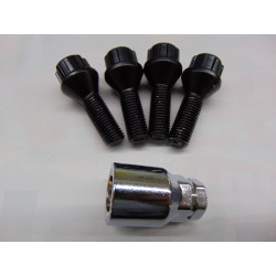 schwarze Felgenschlösser m12x1,5 Länge 29 mm Kegelbund