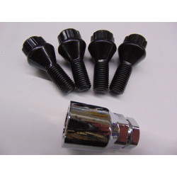 schwarze Felgenschlösser m12x1,5 Länge 23 mm Kegel z.B. BMW Opel