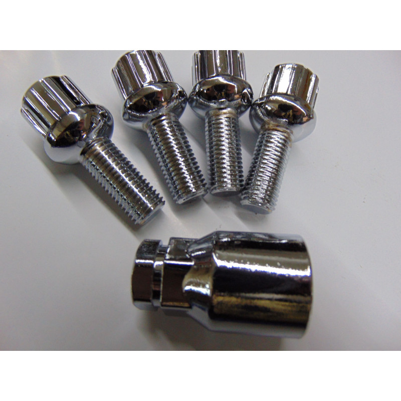 Felgenschlösser chrom M12x1,5x29 mm Kugelbund für ATS Alufelgen