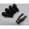 schwarze Felgenschlösser M12x1,5 Kegel Länge 25 mm