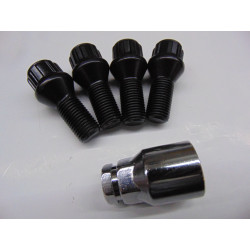 schwarze Felgenschlösser für VW Audi Seat Skoda m14x1,5 Kegel 25 mm