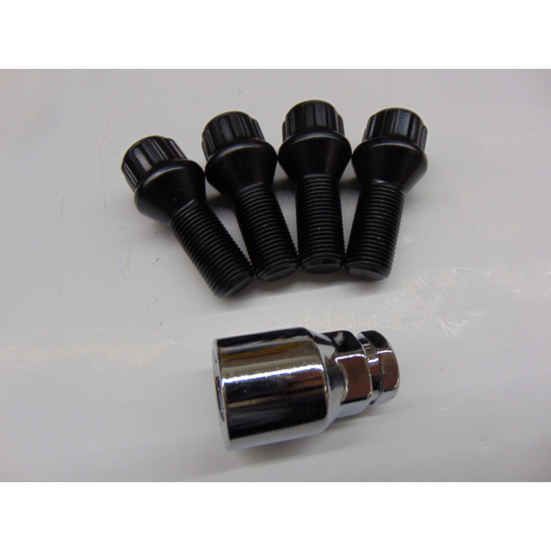 schwarze Felgenschlösser für BMW Mini Cooper m14x1,25 27 mm Kegel