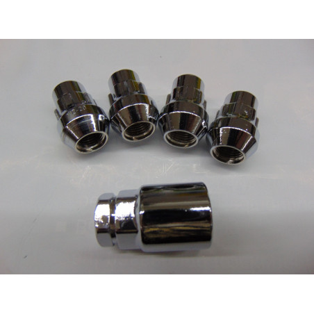 verchromte Felgenschlösser chrom für Alufelgen Radmuttern 1/2 Zoll