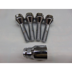 verchromte Felgenschlösser für Spurverbreiterung M12x1,5 40 mm