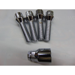 verchromte Felgenschlösser für Spurverbreiterungen m14x1,5x45 mm Kegel