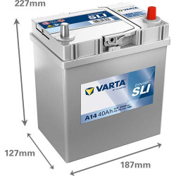 Starterbatterie 12 Volt 40 AH Varta mit kleinen Polen