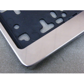 Nummernschildhalter schwarz mit Edelstahl Rahmen