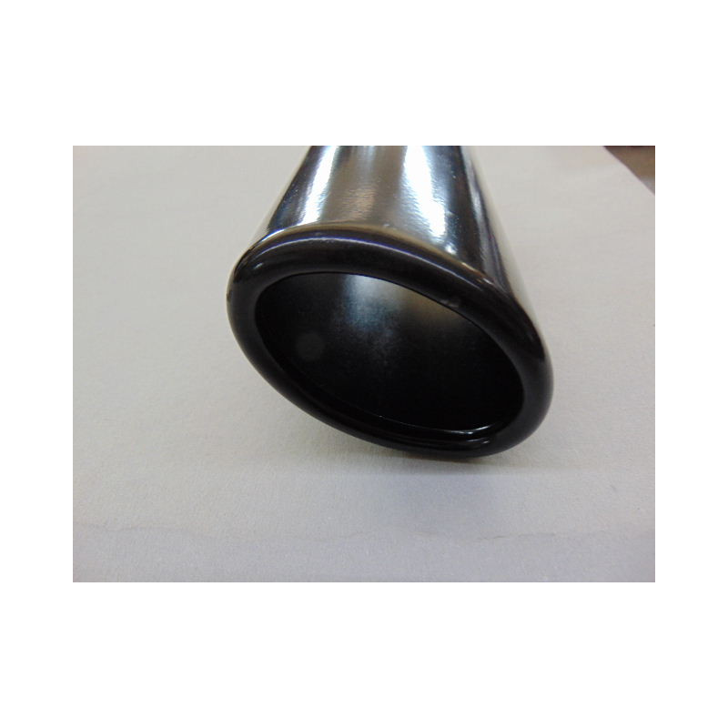 ovale Schwarze Edelstahl Auspuffblende 80x60 mm