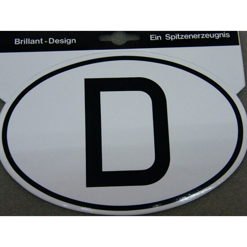 selbstklebendes D-Schild in mittlerer Normgröße für KFZ und Motorrad