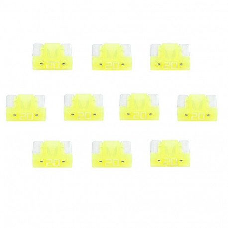 10 Stück Mini LP Flachsicherungen Low Profile gelb 20 Ampere