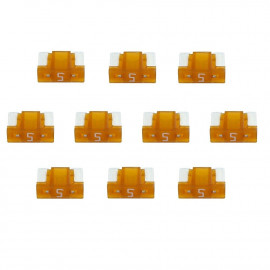10 Stück Mini LP Flachsicherungen Low Profile hellbraun 5 Ampere